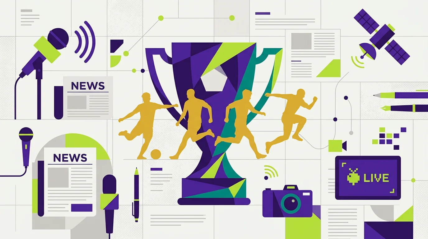 Stylised illustration of a football trophy with golden silhouettes of four iconic players